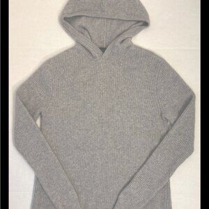 VINCE 100% Cashmere Sweater With Hoodie Long Sleeve Heather Gray S Cozy Soft